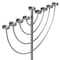 Vintiquewise Medium Modern Silver 9 Branch Lighting Thin Pipe Hanukkah Menorah, Metal-Aluminum QI004118.SI.M - alternate 3